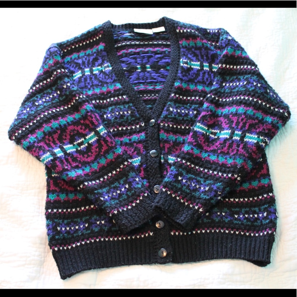 ‘90s Vintage Wool Blend Sweater/Cardigan